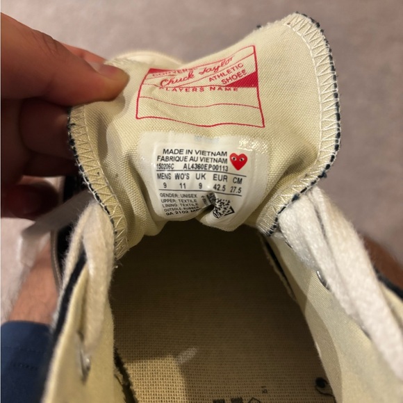 Converse Black and Red Heart Sneakers - Picture 5 of 5